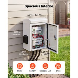 Scatola di giunzione elettrica per esterni in acciaio laminato a freddo con termostato e ventola, design ventilato con cappa antipioggia, IP65, condotti e raccordi - Product Image 2
