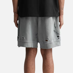 Pantalones Cortos de Hombre Personalizados con Cordón, Tejidos, con Efecto Desgastado, Cómodos, Elásticos, de Algodón y Felpa, con Bolsillos, Talla 6XL, Lisos - Product Image 2