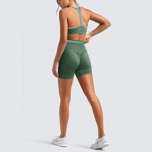 Ensemble de yoga pour femme très populaire : Soutien-gorge de sport et short cycliste taille haute, tenue de sport pour femme, fitness, compression sans coutures, extensible et active - Product Image 6