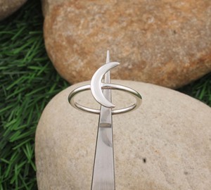 Anillo de Plata de Ley 925 con Forma de Luna Creciente, Joyería Celestial Minimalista, Anillos Delicados de Luna y Estrella para Mujer, Regalo de Cumpleaños para Chica - Product Image 2