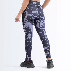Elastic Waist & Solid Print <b>Patterns</b> High Waist Tummy Control Breathable Exercise <b>Leggings</b> Women High Quality Fitness <b>Leggings</b> - Product Image 4