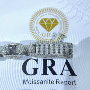 Collar de Plata de Ley S925 con Cadena de Cuerda y Diamante Cultivado en Laboratorio, Unisex, Estilo Hip Hop, para Boda, Aniversario, Compromiso, Fiesta - Product Image 3