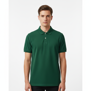 Camisas de hombre con logotipo personalizado, camisas casuales de manga corta, 100% poliéster y algodón, ecológicas, de secado rápido, transpirables, con bolsillo, tipo polo. - Product Image 3