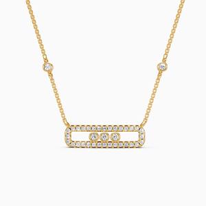 Colgante Radiante con Diamante Cultivado en Laboratorio de 0.34 Ct en Oro Amarillo, Blanco y Rosa de 9K - Product Image 3