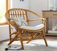 Chaise en rotin naturel avec coussin, provenant d'un fournisseur vietnamien, pour café, boutique, maison, événements en plein air