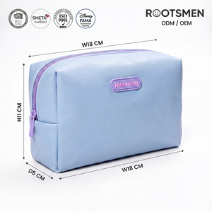 Bolsa de Cosméticos de Cuero PU de Fábrica BSCI con Cierre de Cremallera, Organizador de Maquillaje de Uso Diario, Logotipo Personalizado Rosa - Product Image 1