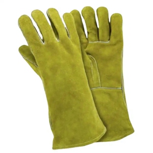 Gants en cuir de vachette fendu anti-chaleur et anti-flamme de qualité supérieure, vêtements de sécurité réfléchissants pour la protection des mains en cas d'incendie - Product Image 6