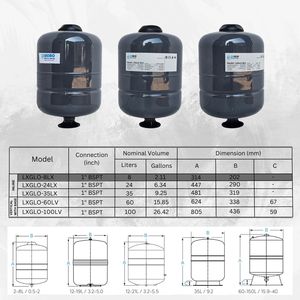 Laxmo Réservoir sous pression haute pression 8L 24L 35L 60L 100L Composants de base de navires pour machines de traitement de l'eau - Product Image 6
