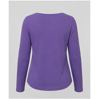 Damen T-Shirt mit V-Ausschnitt in Violett-Lila, Langarm, Slim Fit, Modell WTS-0049