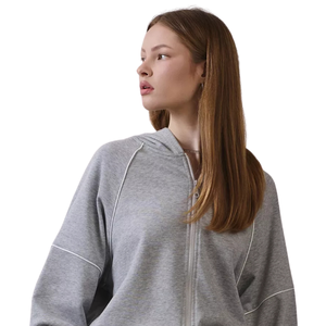 Custom Women's Oversized Pullover Hoodie Lightweight <b>Drop</b> Shoulder Casual Streetwear Hooded Sweatshirt OEM ODM Supplier - Product Image 3