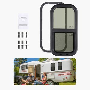 Vertical Tinted Sliding RV Window 12\" W X 24\" H Net Screen Trim <b>Ring</b> for 15/16\" 1 3/4\" <b>Thickness</b> RV Exterior Accessories - Product Image 1