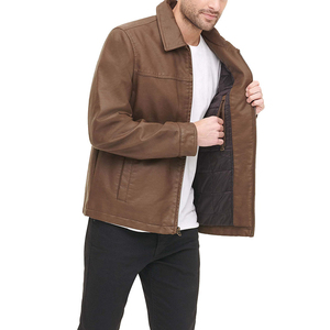 New Men's Casual <b>Sheep</b> <b>Skin</b> Leather <b>Jacket</b> Vintage Slim Fit Quilted Winter Breathable Windproof Custom Colors Men's <b>Jackets</b> - Product Image 1