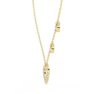 Colgante de Oro Amarillo de 10K con Baño de Oro Rosa y Diamante Cultivado en Laboratorio, Diseño de Corazón Radiante, Estilo Étnico para Mujer - Product Image 3