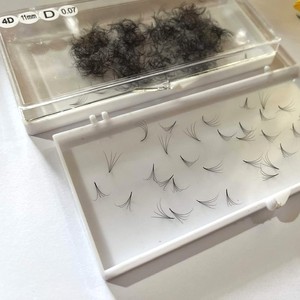 Extensions de cils volume en cheveux synthétiques, faites à la main, naturelles, longues, noir mat, bouquets préfabriqués, logo personnalisable, vente chaude - Product Image 5