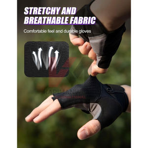 Guantes elásticos de medio dedo para bicicleta, antideslizantes, absorbentes de golpes, acolchados, transpirables, para hombre y mujer, para ciclismo de montaña y carretera - Product Image 5