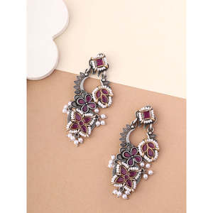 Pendientes de Moda en Tono Dorado con Perlas y Diamantes para Boda y Regalo - Product Image 1