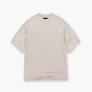เสื้อยืดคอตตอนทรงหลวมสีเบจ น้ำหนัก 270 กรัม สำหรับผู้ชาย คอกลม แขนสั้น ทรงโอเวอร์ไซส์ สไตล์ลำลอง สตรีทแวร์ แฟชั่นท็อป - Product Image 2