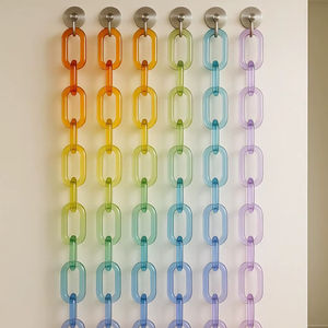 Multicolor Acrylic Chain Link Curtain Transparent Resin Wall Hanging Decor Gradient Room Divider Plastic Interlocking Shop <b>Props</b> - Product Image 1