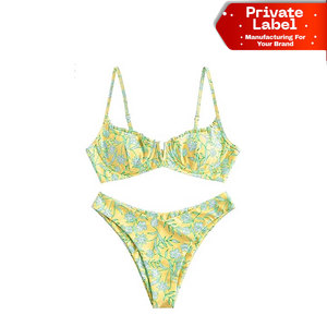 Ensemble de bikini string pour femme, coupe coquine, maillot de bain sexy pour la plage, direct usine, OEM, logo personnalisé, style brésilien, à nouer sur les côtés - Product Image 1
