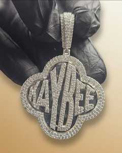 Pendentif personnalisé entièrement serti de moissanite VVS en argent 925, plaqué or, avec logo hip-hop, pour homme et femme - Product Image 5