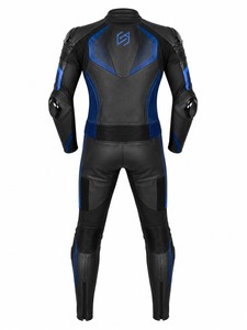 Traje de Motocicleta de Cuero Negro y Azul para Hombre, Manga Larga, Transpirable, Equipo de Protección para Adultos, Todas las Temporadas, con el Mejor OEM - Product Image 2