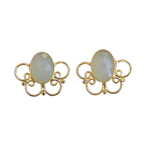 <b>Blue</b> Chalcedony Handmade Fashion jewelry <b>earrings</b> Customized Unique Designer <b>Studs</b> Whole Supply - Product Image 1