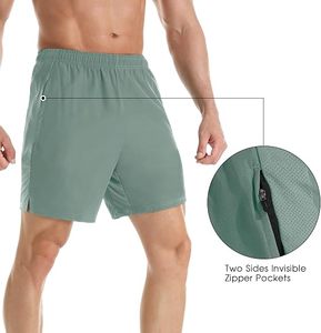 Shorts de sport gris pour homme avec cordon de serrage, décontractés, pour l'entraînement et la gym, avec poches latérales - Product Image 4