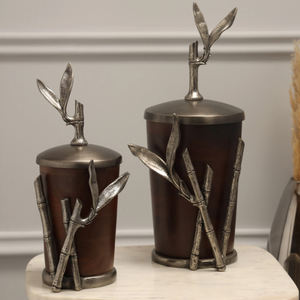 Nouveauté : Pot de rangement en verre transparent fait main, design branche d'arbre, conteneur rond, boîte métallique, best-seller - Product Image 2