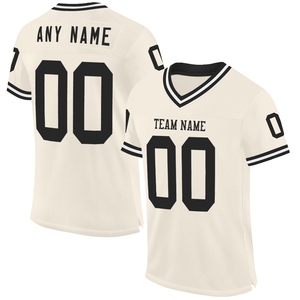 Vente en gros directe OMMIZ INDUSTRY Maillot de football authentique personnalisé en maille marron or-blanc vieilli - Product Image 2