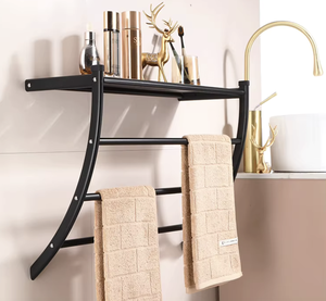 OEM/ODM Vietnam – Nouvelle étagère murale moderne en acier inoxydable en forme de 7 pour serviettes de bain, idéale pour la maison - Product Image 6