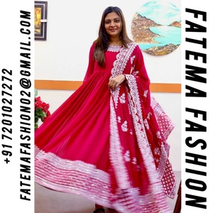 FATEMA FASHION Heavy Georgette Bordado Vestido DE TRABAJO Parte inferior con Dupatta Pink Indian Party Wear Design - Product Image 2