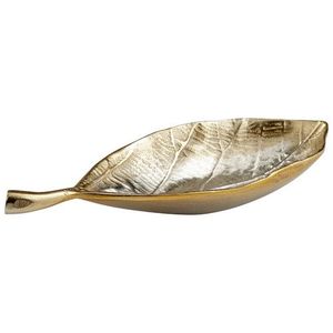 Leaf Shaped Metal <b>Decorative</b> <b>Plate</b> Handmade Polished Gold Finish Glam Design for Table Decoration - Product Image 2