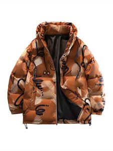 New Design High Quality Winter <b>Thick</b> Warm Waterproof Windbreaker Front Logo Hooded Bomber Style Padded Puffer <b>Jacket</b> - Product Image 2