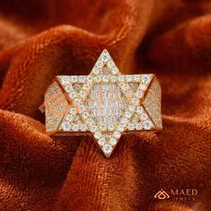 Moissanite <b>Ring</b> <b>Men</b> Hip Hop Star <b>Ring</b> Gold Plated 925 Sterling Silver Baguette Luxury Fashion Jewelry Gift - Product Image 1
