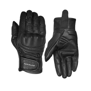 Gants de motard courts en cuir de haute qualité pour hommes, coupe-vent et protecteurs, gants courts à doigts coupés - Product Image 1