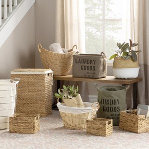 Hot Sale Set of 3 Water Hyacinth Picnic Baskets Gift Basket Natural Woven Home <b>Storage</b> <b>Organization</b> - Product Image 5