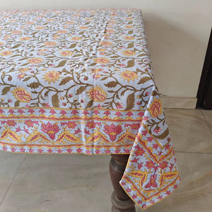 Balajee hecho a mano estilo moderno mantel rectangular 100% algodón multicolor patrón sólido nuevo bloque indio granja boda hogar - Product Image 1