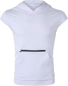 Sweat à capuche sans manches pour homme, idéal pour la course à pied, l'entraînement, décontracté, léger, vêtements de sport, tissu doux et flexible - Product Image 3