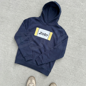 ZOTO Custom Logo Navy Blue <b>Men</b> Hoodie High Quality 360GSM Fleece Streetwear <b>Pullover</b> <b>for</b> Unisex Wholesale - Product Image 5