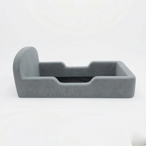 Lit bébé moderne pour enfants avec tissus en velours, structure entièrement en mousse, meubles de chambre à coucher - Product Image 5