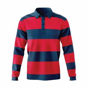 เสื้อรักบี้แขนยาวทรงคลาสสิกสำหรับผู้ชาย ผ้าโพลีเอสเตอร์ถัก พิมพ์ลายเรียบ โลโก้สั่งทำได้ เหมาะสำหรับเล่นกีฬา ฝึกซ้อม ใส่ลำลอง ระบายอากาศได้ดี - Product Image 2