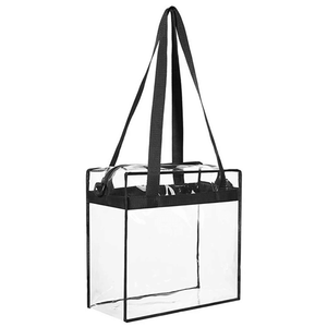 Large Transparent PVC Tote Bag for Women with <b>Zip</b> <b>Purse</b> Clear Handbag for Stadium Security - Product Image 6