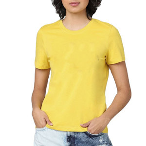 T-shirts pour femmes en gros avec impression de logo OEM, T-shirts personnalisés pour femmes, 100% coton, coupe ajustée décontractée, tee-shirt pour femmes - Product Image 1