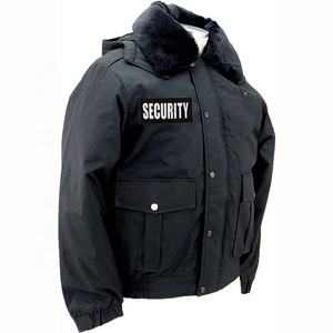 Chaqueta de Invierno para Guardia de Seguridad PRIMEFIELD ENTERPRISES, Chaqueta Bomber Negra de Poliéster con Cuello de Piel, Cierre de Cremallera, Uniforme Unisex - Product Image 3