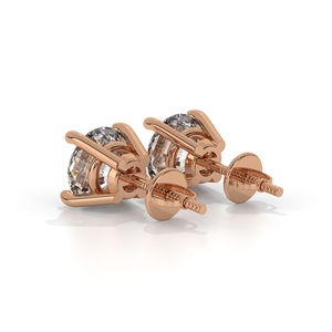 Boucles d'oreilles clous en diamant taille brillant rond, sertissage classique à quatre griffes, faites à la main, exquises, en or 10k 14k 18k, minimalistes, DiaJewelry - Product Image 3