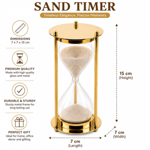 Messing 5-Minuten-Sanduhr Tischuhr mit Elegantem Vintage-Stil für Zuhause, Büro und Schreibtisch-Dekoration - Product Image 3