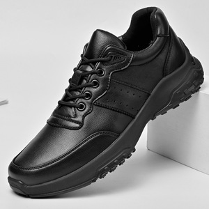 Chaussures décontractées blanches en cuir véritable pour hommes, baskets tendance en cuir de vache souple pour l'automne, confortables et légères pour le quotidien - Product Image 2
