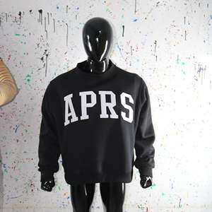 Sudadera APRS BLACK con Cuello Alto, 100% Blanca, Apliques Bordados, Cuello Ancho, Hilos Finos - Product Image 1