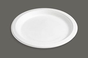 Assiettes rondes jetables en pulpe de canne à sucre naturelle de 6 pouces pour hamburgers, pâtisseries et portions d'apéritifs - Product Image 4