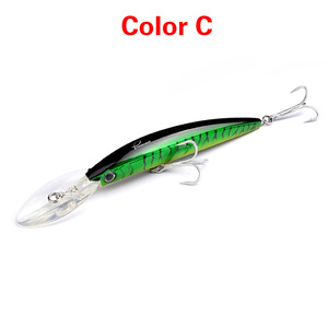Leurre <span class=keywords><strong>de</strong></span> pêche à la traîne pour eaux profondes, type Minnow, en plastique rigide et métal, 17cm 27g, pour eau salée, leurres offshore pour brochet et orme, imprimé - Product Image 6
